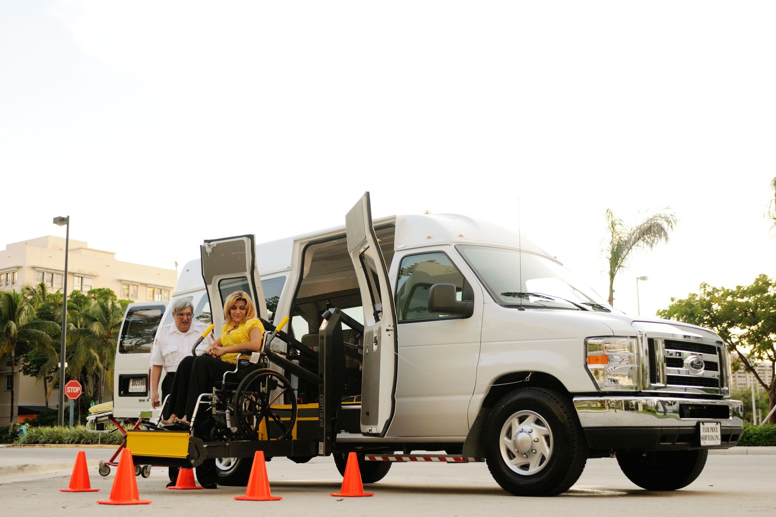 Accessible transport vehicle with wheelchair lift